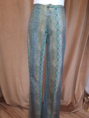 Tark 1 Paris - Vintage Green Snakesin Bell Bottoms Size 2